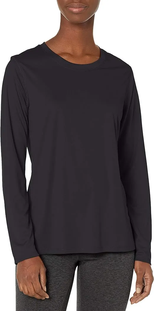 Hanes Women's Sport Cool Dri Long Sleeve Crewneck T-Shirt, Moisture-Wicking Performance Tee