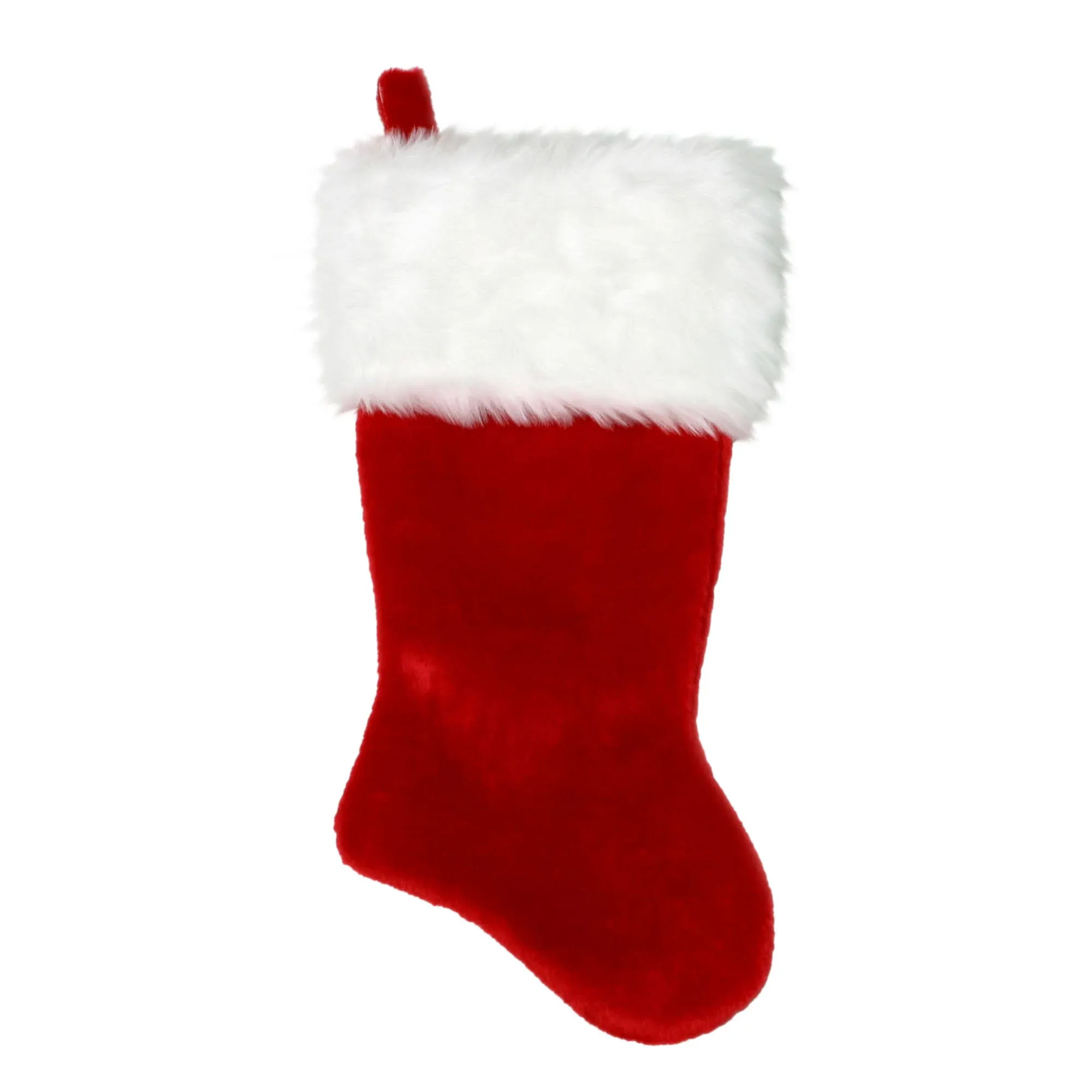 Northlight Red White Traditional Cuff Plush Christmas Stocking