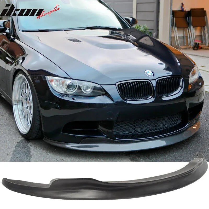 Fits 08-13 BMW M3 C-Style Unpainted Black Front Bumper Lip Chin Spoiler PU