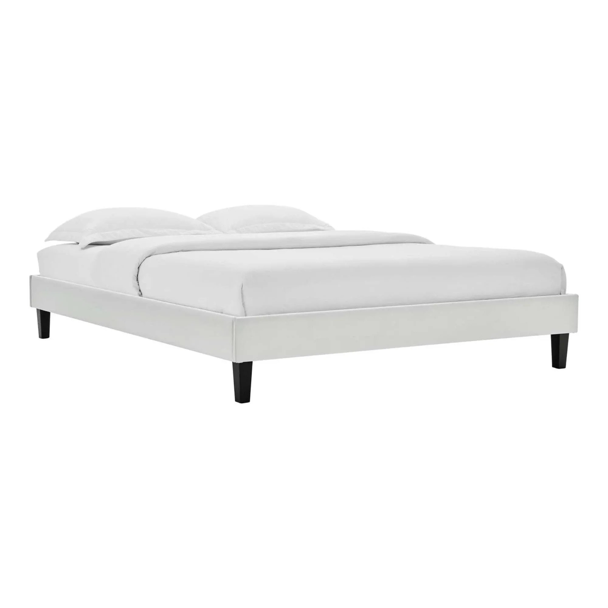 Modway Reign King Performance Velvet Platform Bed Frame - White