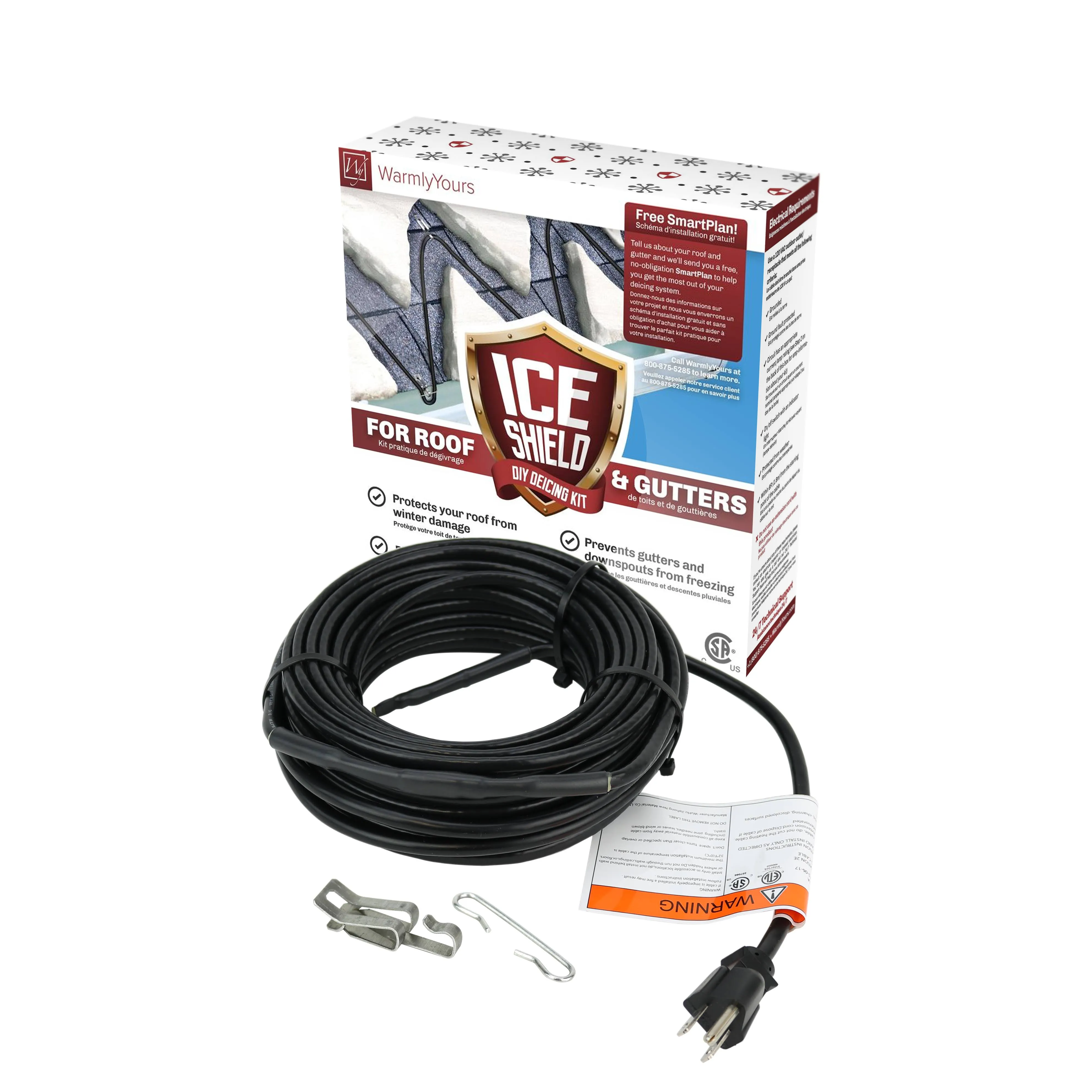 Ice Shield Roof and Gutter Deicing Cable Kit, Plug-In, 120V (20 ft)