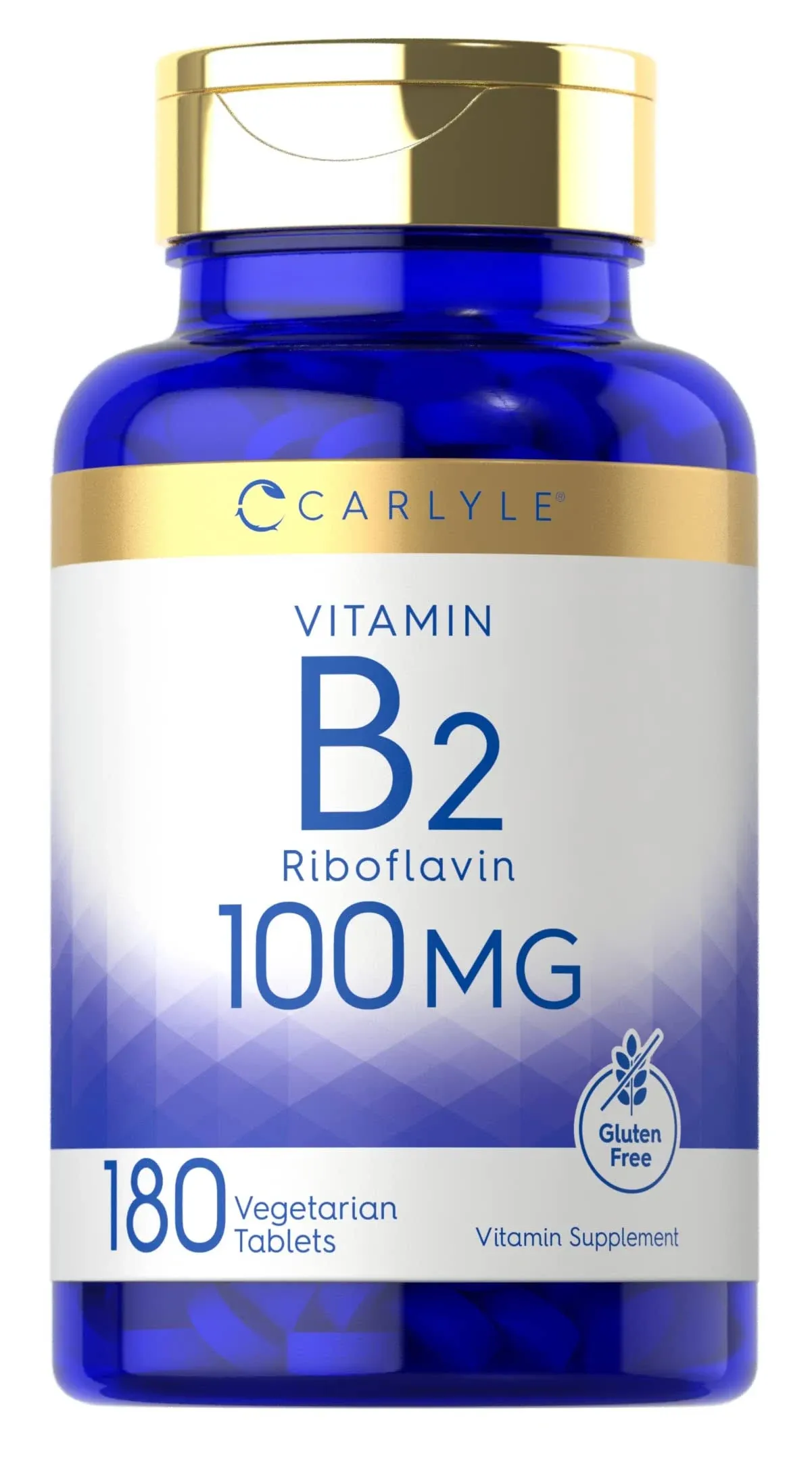 Carlyle Vitamin B2 400mg | 180 Tablets | Vegetarian, Non-GMO, Gluten Free | Vitamin B2 Riboflavin