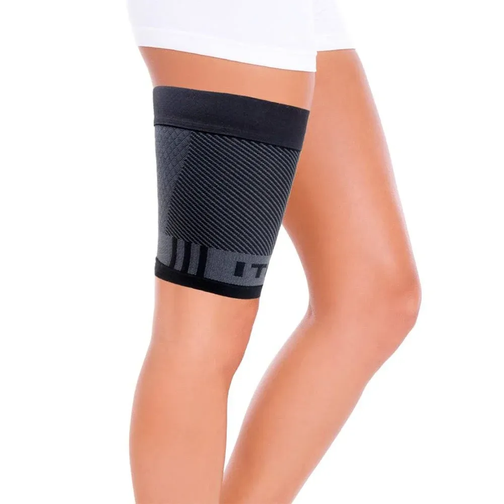 OrthoSleeve Compression Thigh Sleeve with ITB Band / Black / Small