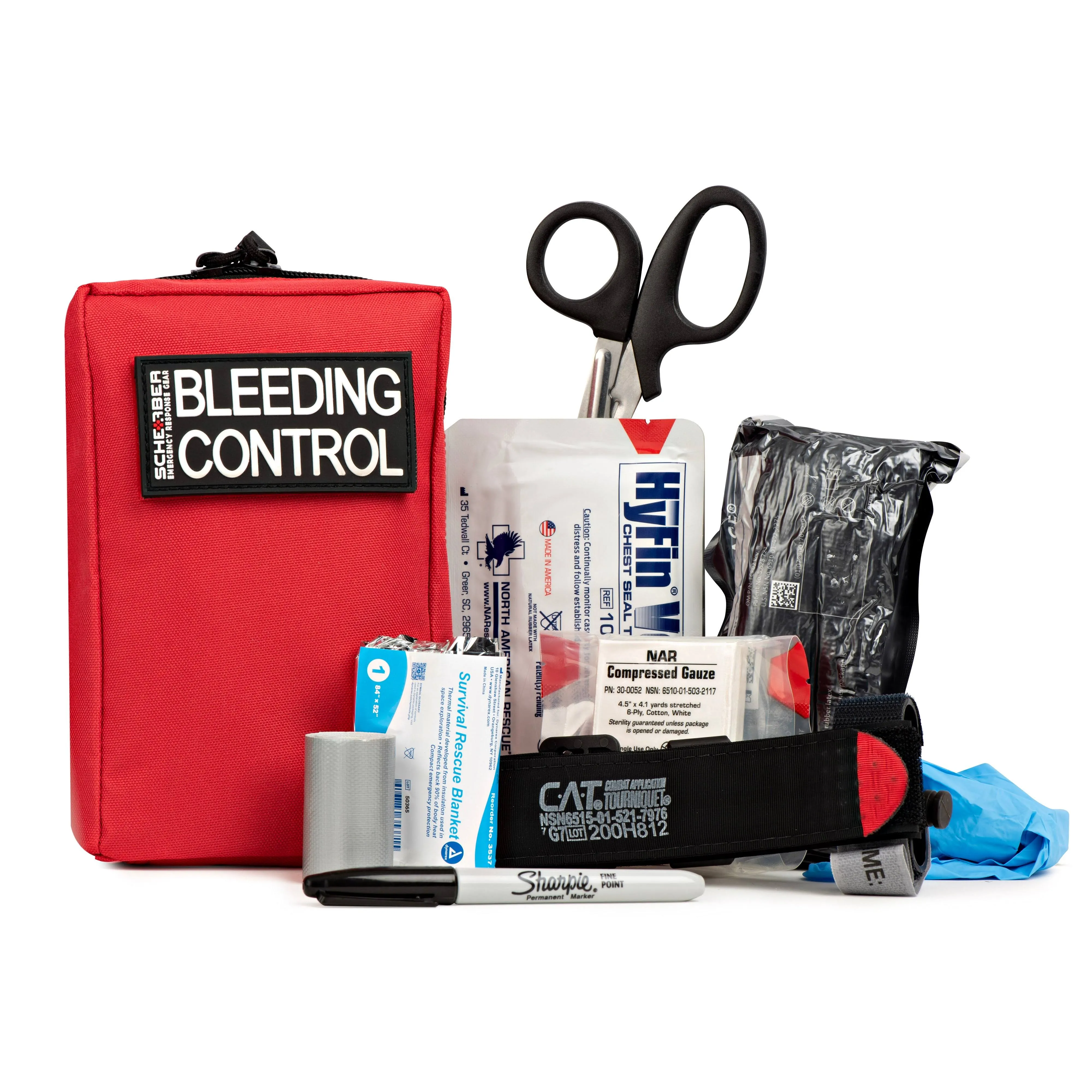 Scherber Public Access Bleeding Control Kit | Trauma Equipment, First Aid Supplies & NAR Tourniquet Pack for Gunshot Wound & Hemorrhage | Medical Professional & Emergency Rescue | Single, Medium