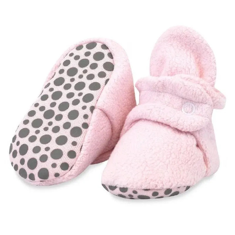 Zutano Cozie Fleece Gripper Bootie Baby Pink 12M