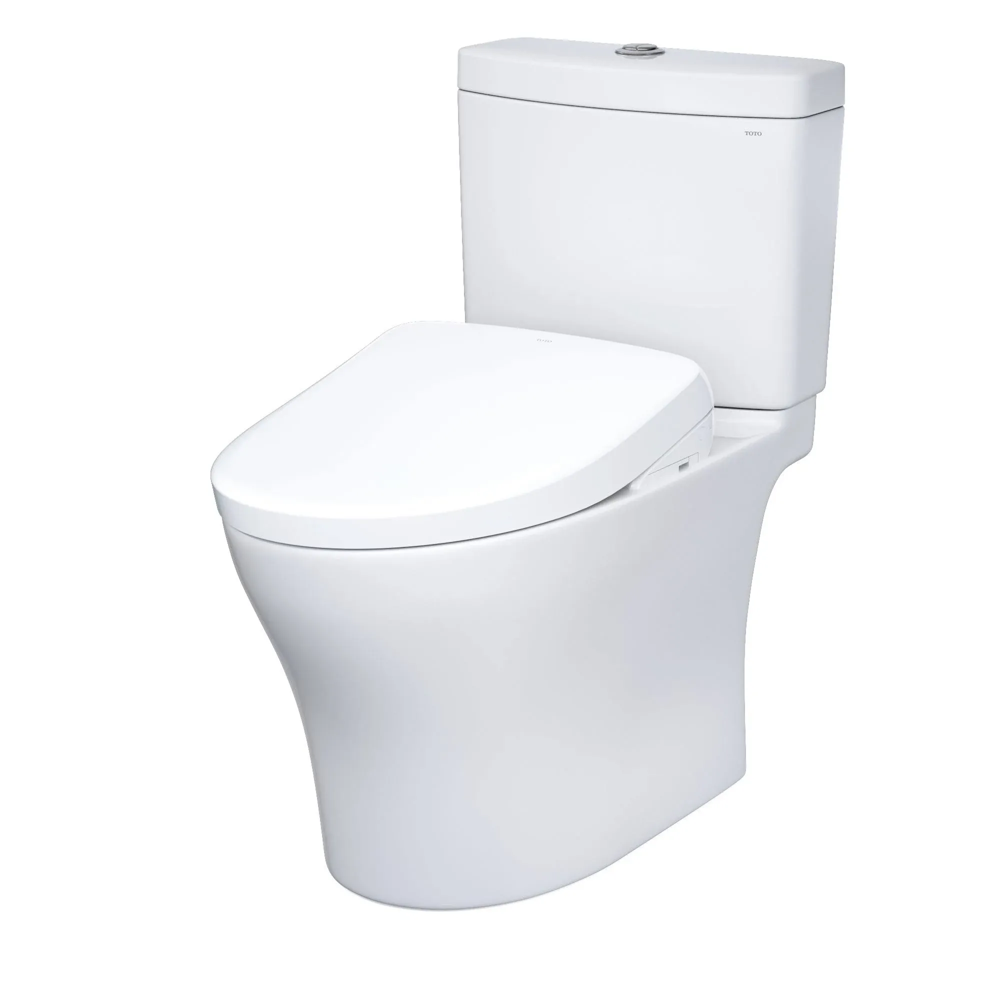 WASHLET Aquia IV 12 in. Rough In Two-Piece 0.9/1.28 GPF Dual Flush Elongated Toilet in Cotton White with S7A Bidet Seat