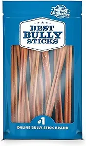 Best Bully Sticks 12 Inch All-Natural Bully Sticks for Dogs - 12” Fully Digestible, 100% Grass-Fed Beef, Grain and Rawhide Free | 8 oz