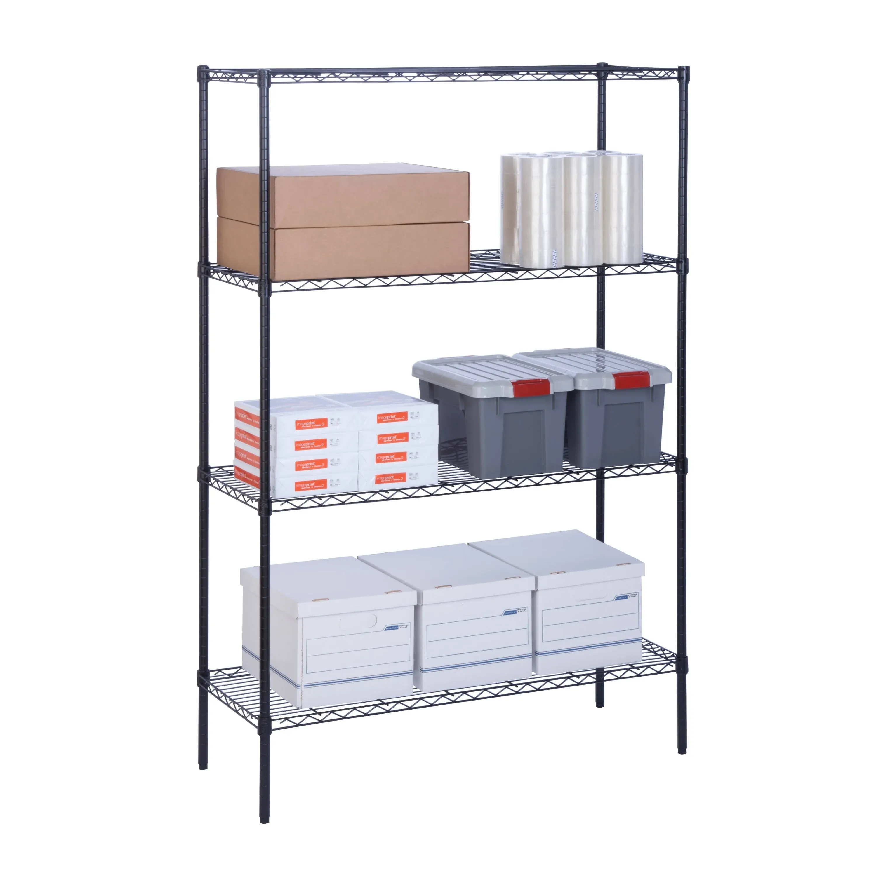 Honey-Can-Do 4-Shelf Heavy Duty Adjustable Shelving Unit, Black