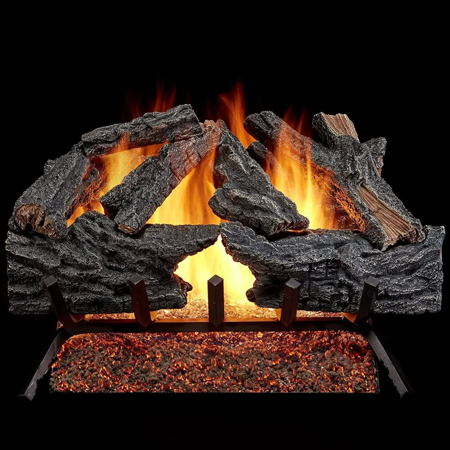 CSW24HVL-RO Natural Gas Vented Fireplace Logs Set with Remote Control, Use with Natural Gas, 55000 BTU, Heats up to 2000 Sq. Ft, Colorado Split Wood, 24 Inches