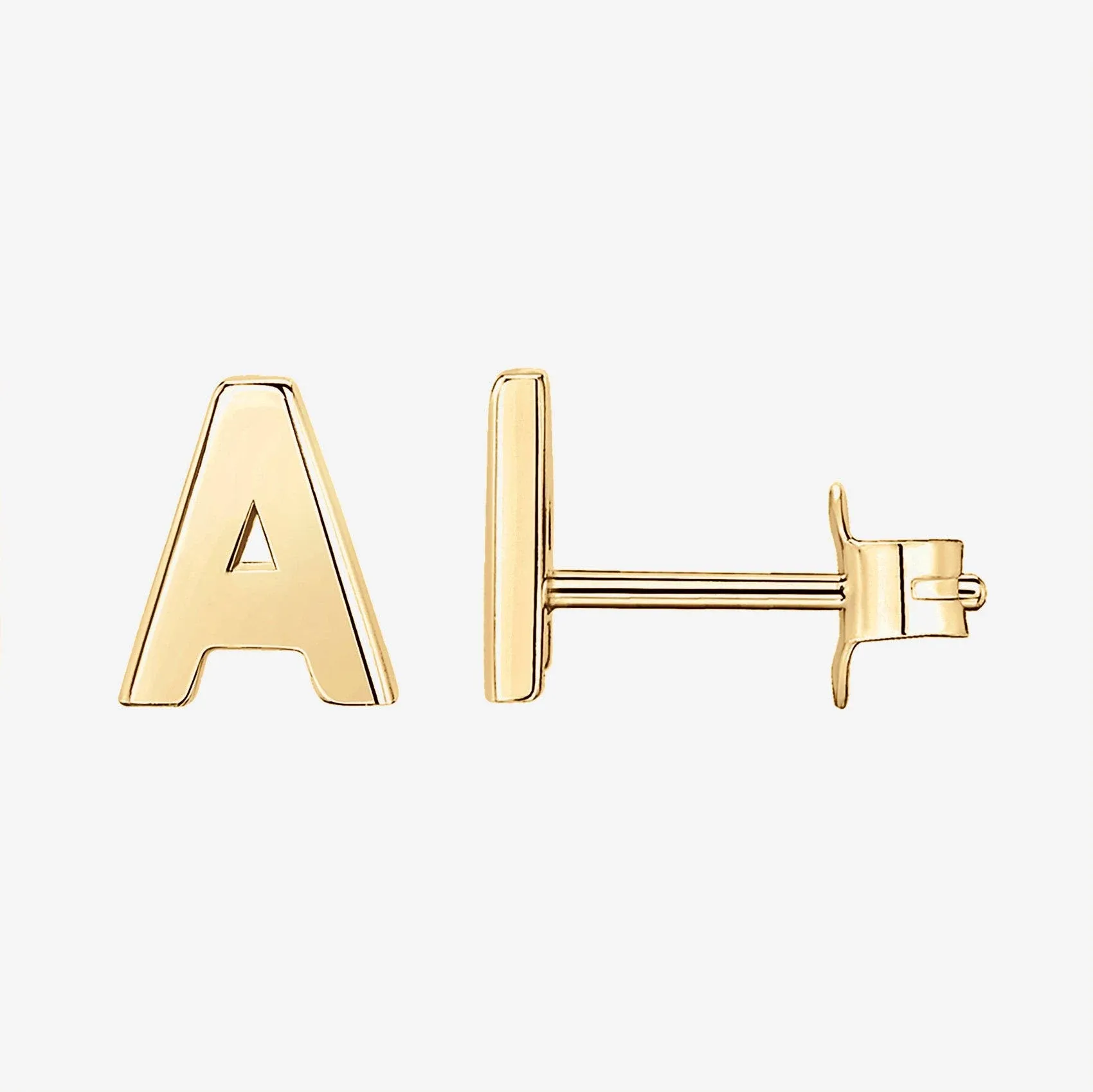 PAVOI 14K Gold Plated Sterling Silver Alphabet Letter Earrings | Personalized Initial Earrings