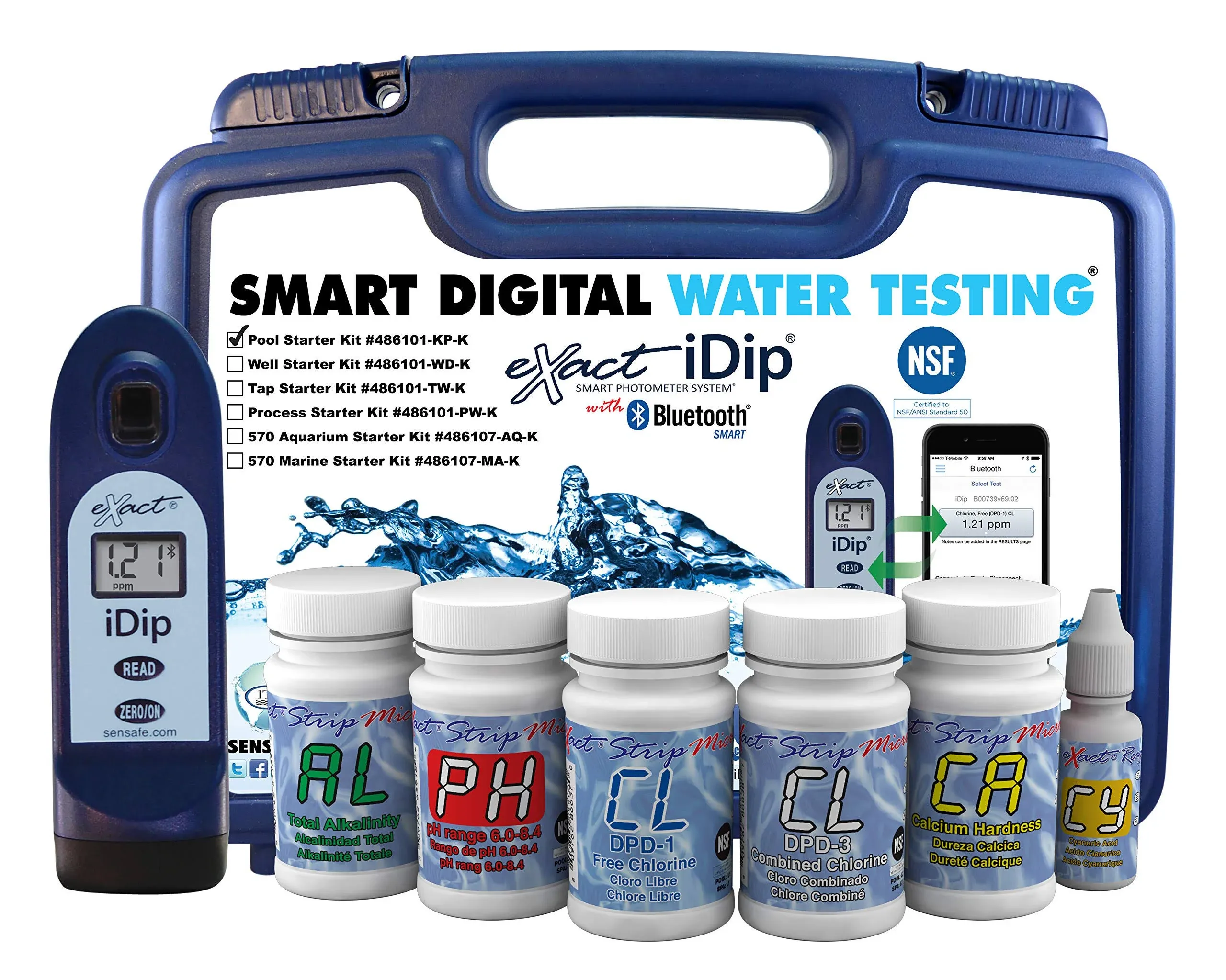 Industrial Test Systems eXact iDip Photometer 486101-KP-K Pool Starter Kit with Meter