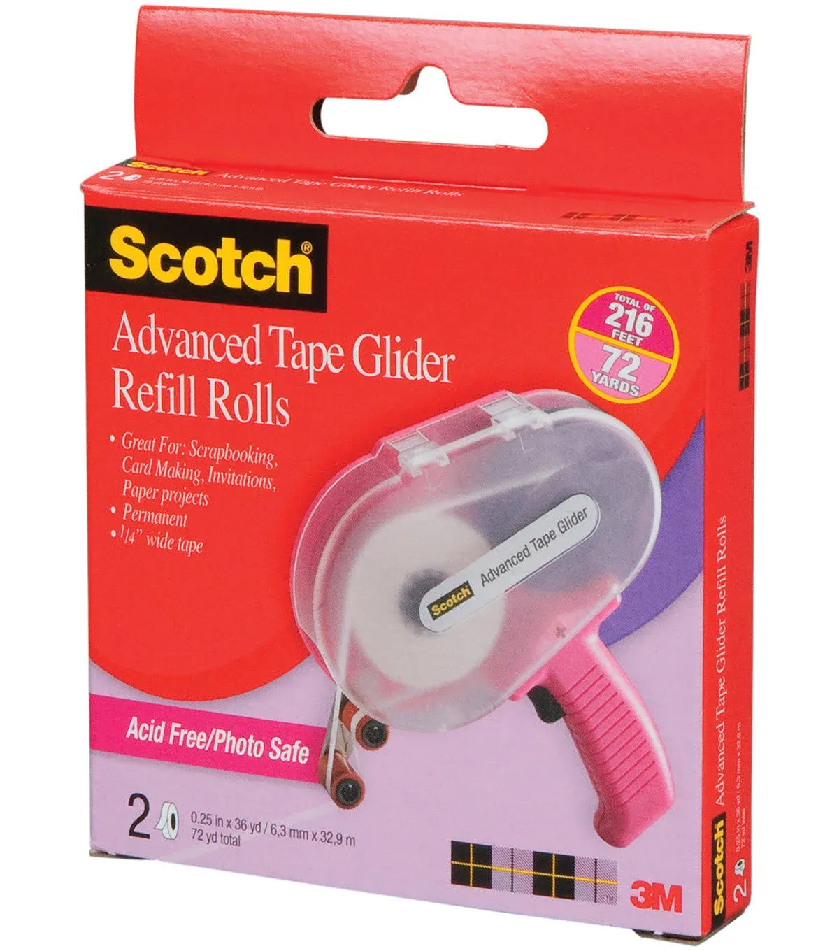 Scotch Advanced Tape Glider Refill, Clear - 2 pack