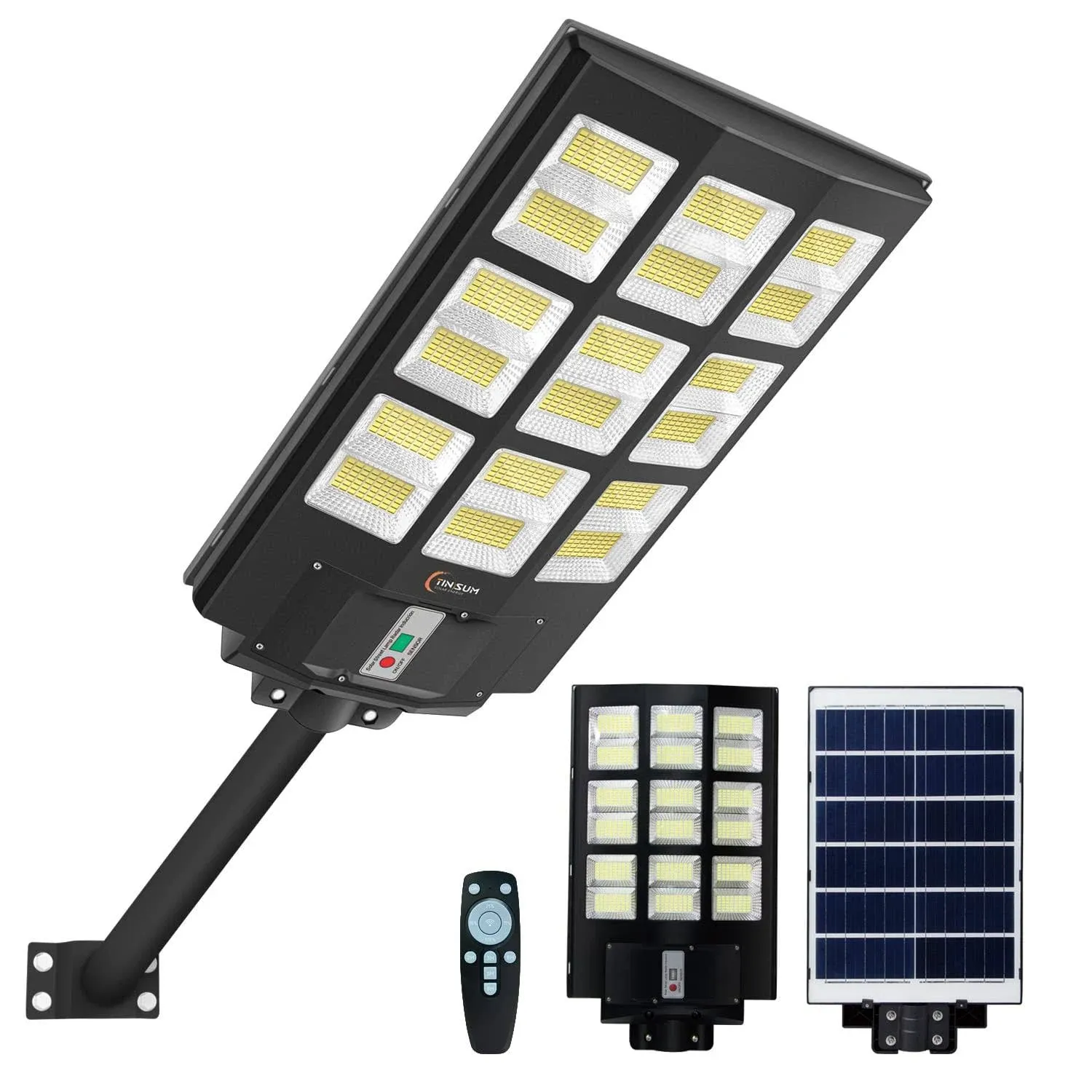 TINSUM Solar Lights Outdoor Motion Sensor,1000W Dusk to Dawn Solar Street Lights