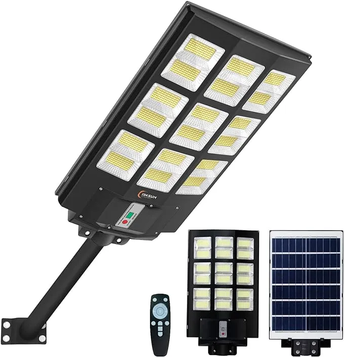 TINSUM Solar Lights Outdoor Motion Sensor,1000W Dusk to Dawn Solar Street Lights