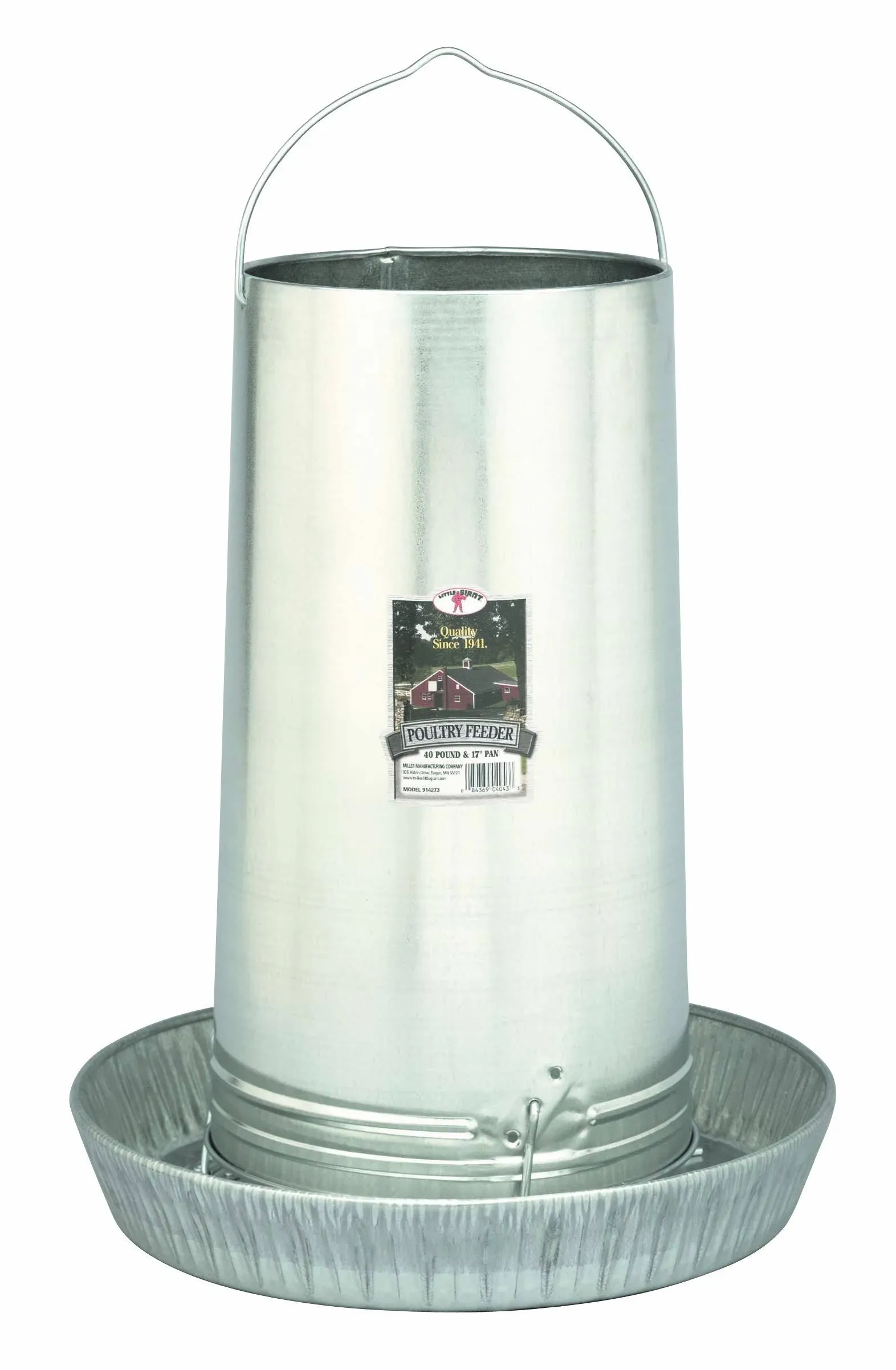 40-Pound Hanging Metal Poultry Feeder