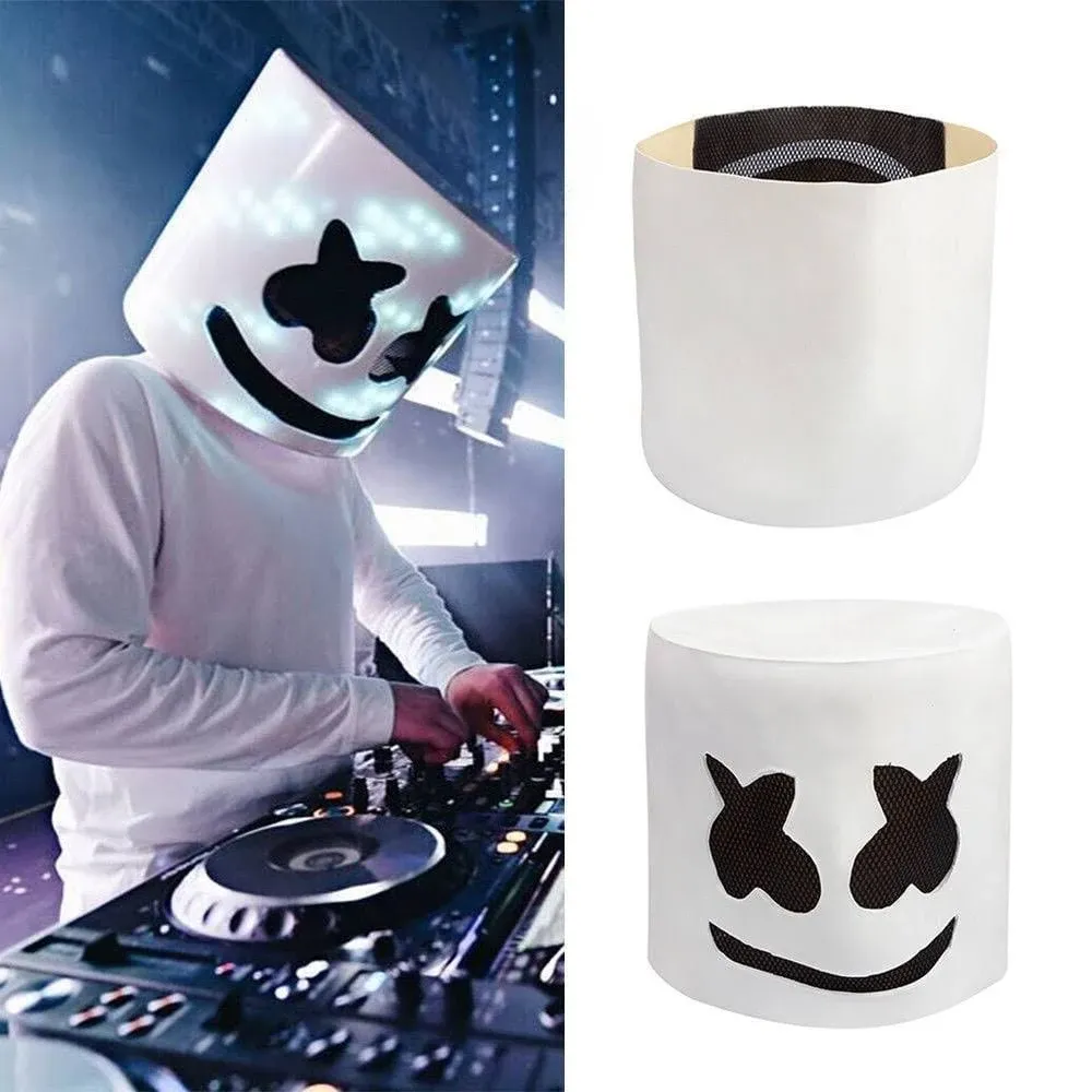 NEW LED Marshmello DJ Mask Helmet Cosplay Costume Halloween Party Props Bar Mask