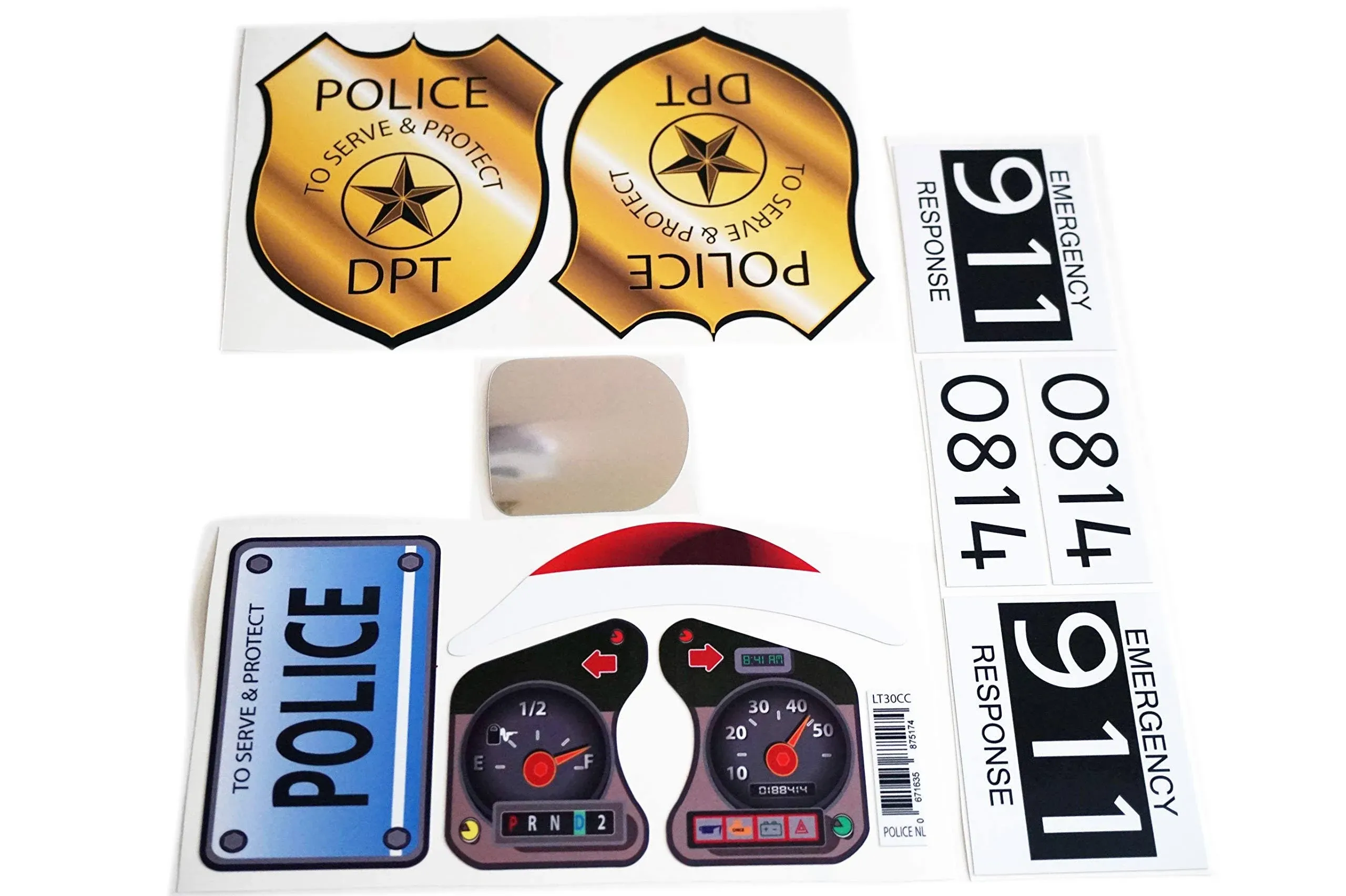 Toy Restore Replacement Decals Fits Little Tikes 30th Anniversary Cozy Coupe Police Badge Set