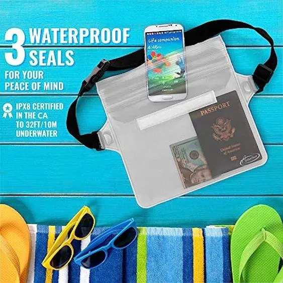 AiRunTech Waterproof Pouch with Waist Strap (2 Pack) | Beach Accessories Best Way ...