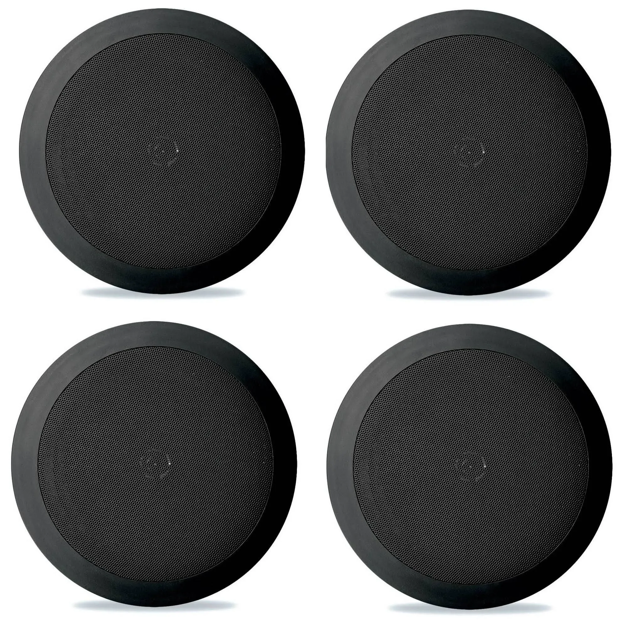 4 New Pyle Pdic81rdbk 250W 8 inch Flush In-Wall In-Ceiling Black Speakers Four