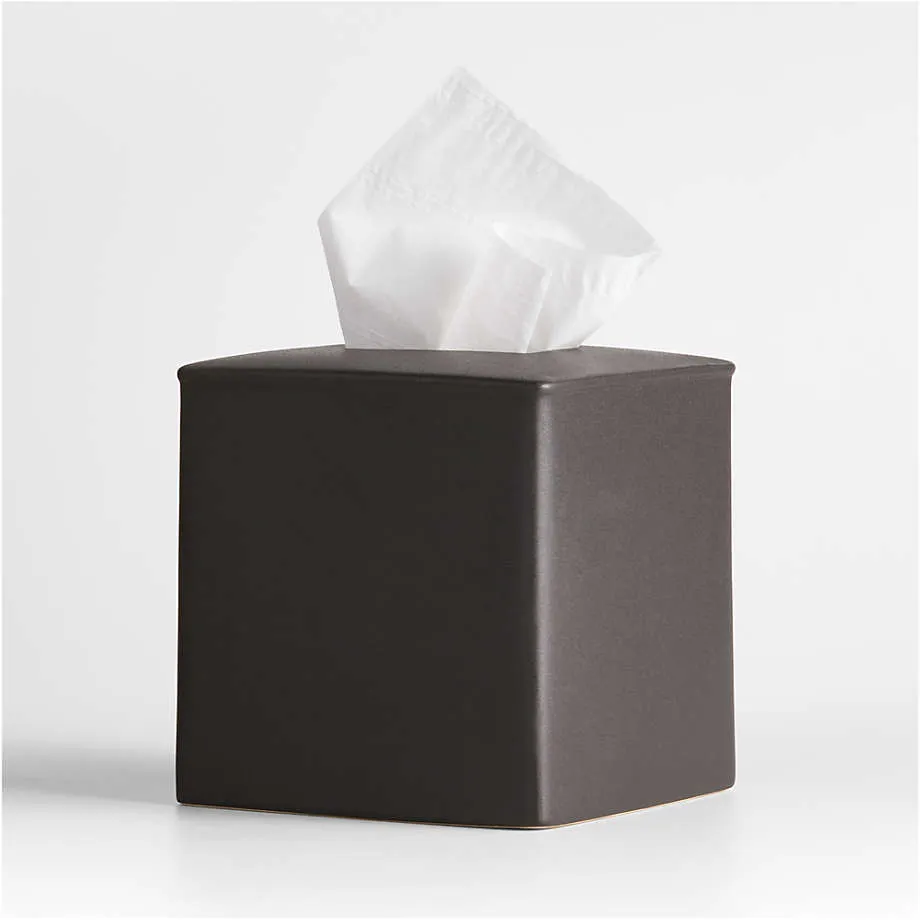 Rubber-Coated White Tissue Box Cover