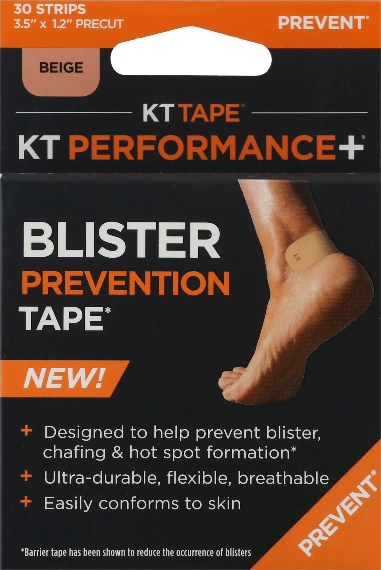 KT Health Blister Prevention Tape – 30 Precut Strips for Blister Protection, Strong Adhesive, Dermatologist Tested, Ideal for Athletes and Active Lifestyles – Black