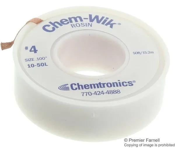 Chemtronics 10-50L 50 ft. Chem-Wik Rosin Desoldering Braid