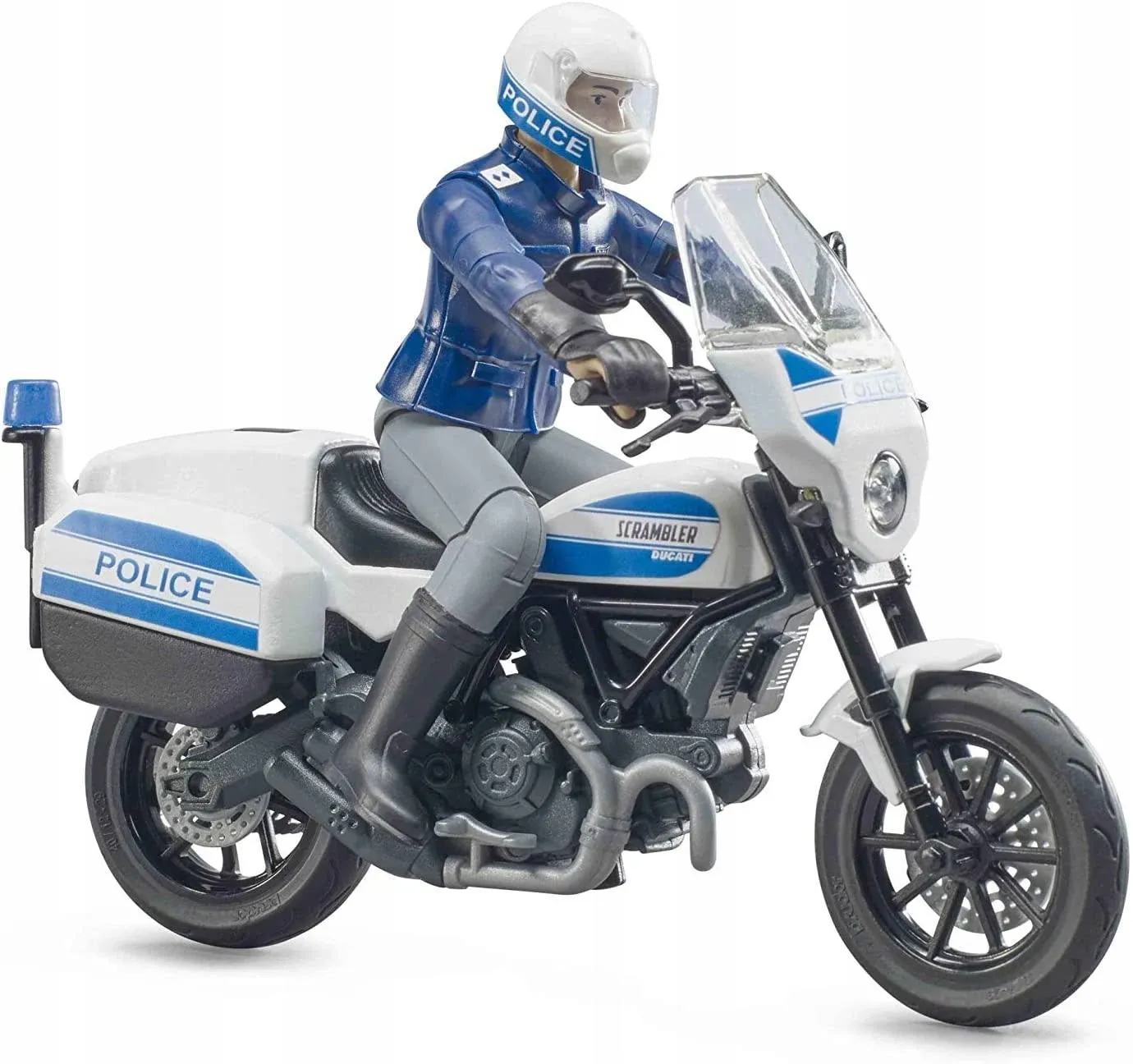 Bruder 62731 Bworld Scrambler Ducati Police Motorbike and Policeman 6.6.8