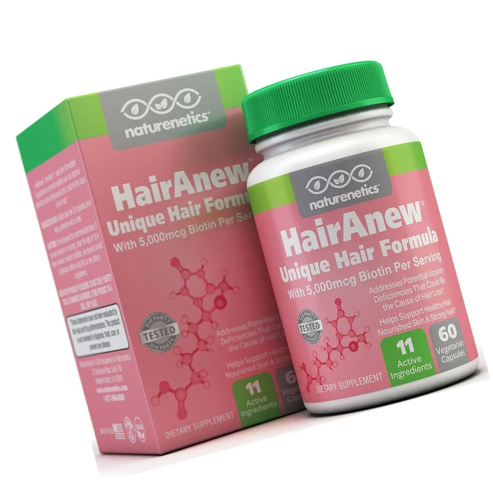 Naturenetics HairAnew Hair Growth Vitamins for Women & Men Hair Vitamins for Faster Hair Growth & Thickness