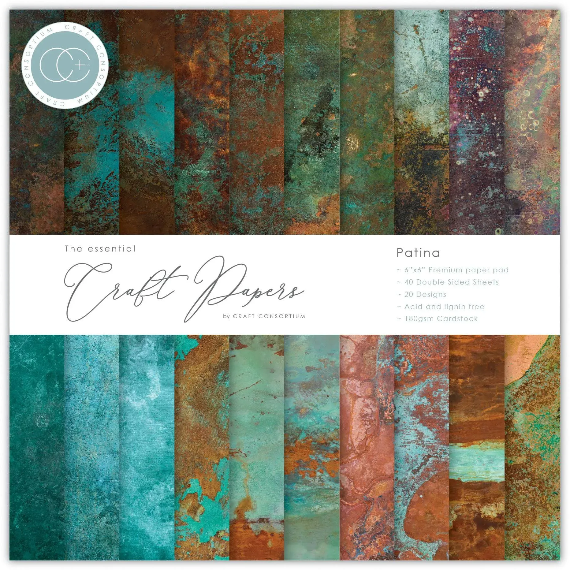 Patina 6x6 scrapbook cardstock paper pad Craft Consortium