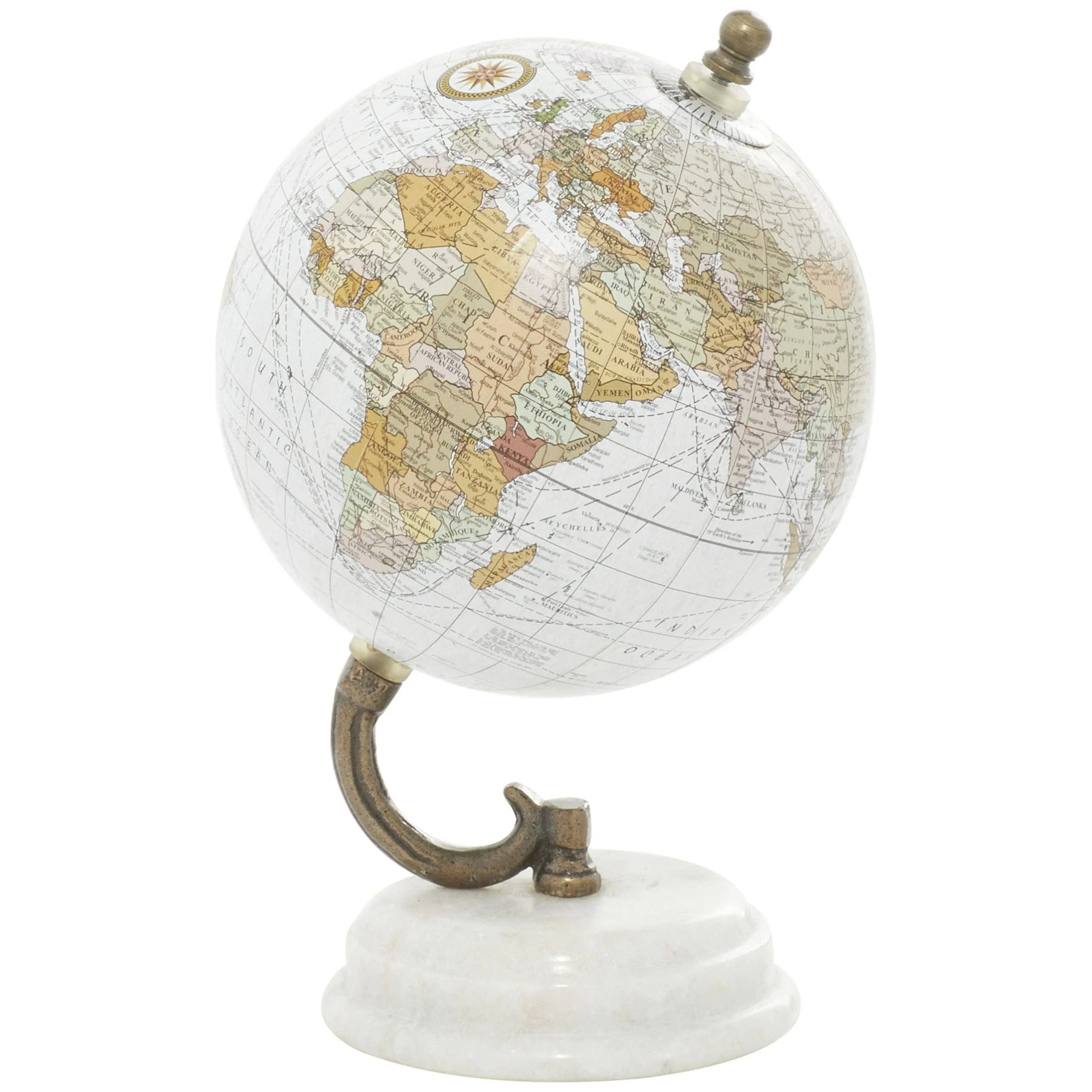 Marvelous Wood Metal Marble Globe