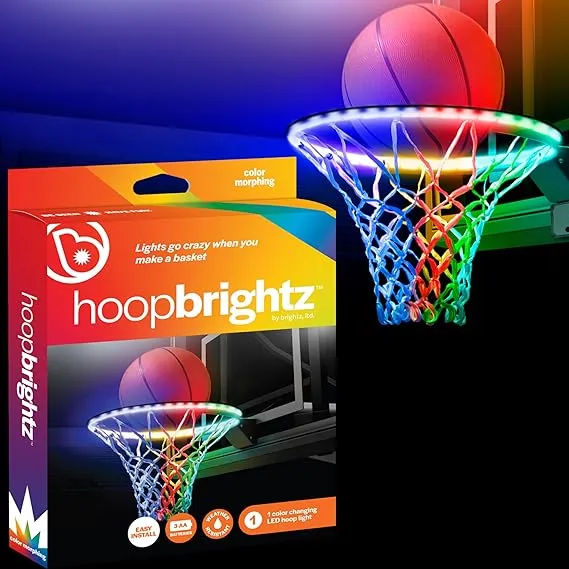 Brightz HoopBrightz LED Basketball Hoop Light - 2024's Must-Have for Basketball Lovers - Score and Celebrate with Motion Magic - Color Changing Fun Every Time You Score! - Fun Gift for Boys & Girls