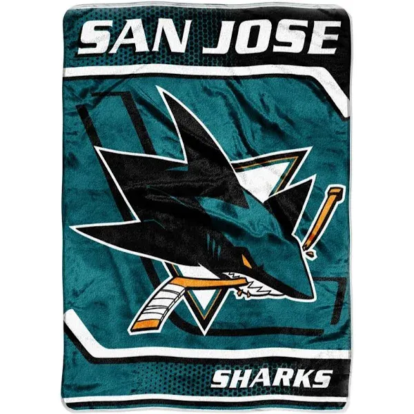 San Jose Sharks NHL Royal Plush Super Soft Throw Blanket 60&#034;x 80&#034;