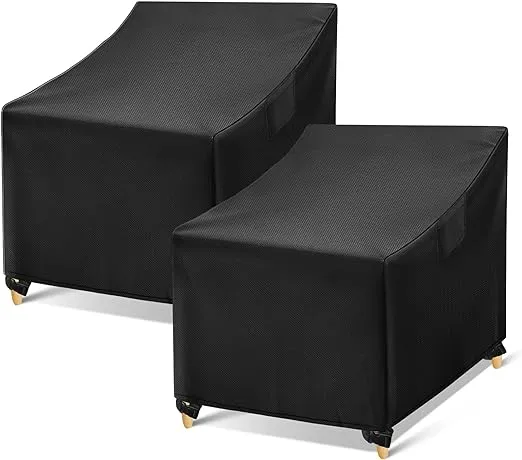 WLEAFJ Outdoor Chair Covers Waterproof, Black Lawn Patio Furniture Covers, Heavy Duty Wicker Garden Sofa Chair Cover, 2 Pack - 30" W x 37" D x 31" H