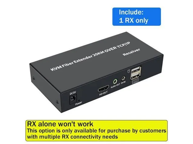 (with UK Plug)(1 RX only)20Km HDMI KVM Fiber Extender over SC Fiber Optical Cable HDMI USB to Fiber Extender Transceiver Transmit Support Mouse.