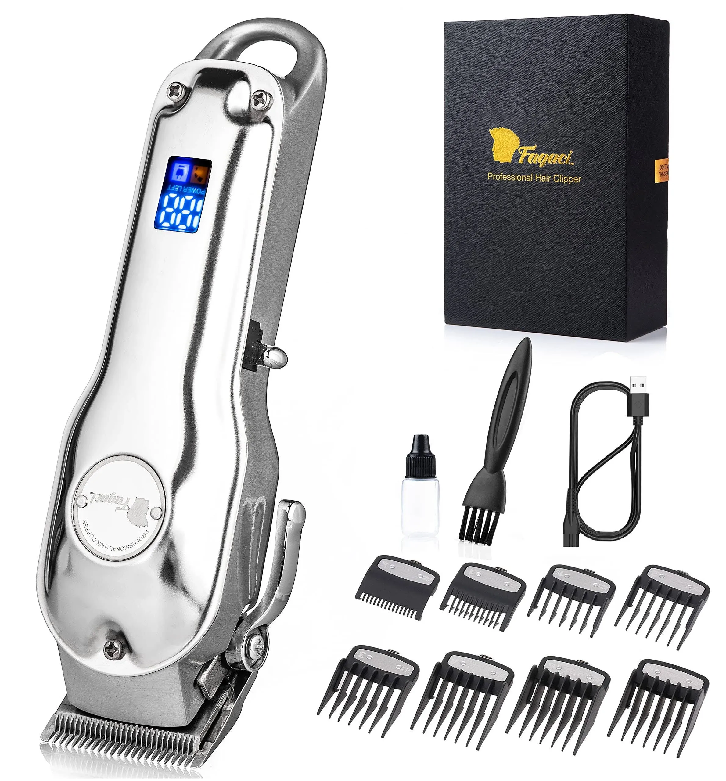 Fagaci Professional Hair Clippers With Extremely Fine Cutting, Cordless Hair ...