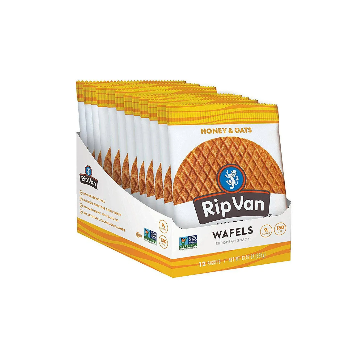 Rip Van Wafels Honey & Oats Stroopwafels - Healthy Snacks - Non GMO Snack - Keto Friendly - Office Snacks - Low Sugar (3g) - Low Calorie Snack - 48 Count (Pack of 1)