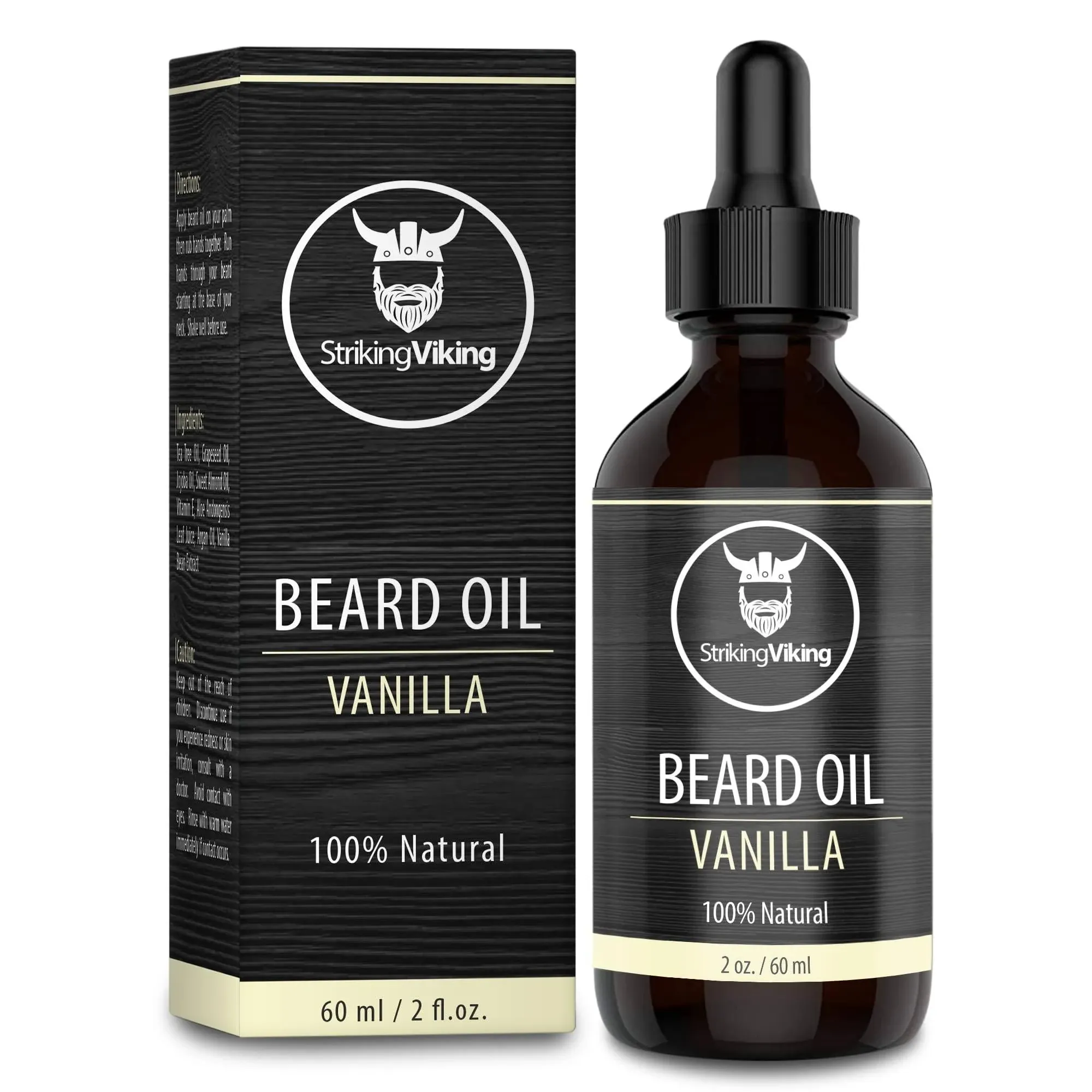 Striking Viking Vanilla Beard Oil (Large 2 oz.) - 100% Natural Beard Conditioner