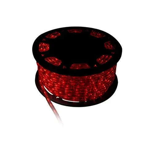 Walcut 100Ft 2 Wire LED Rope Lights Red Lights with Clear PVC Jacket Connectable and Flexible for Indoor Wedding Christmas Party and Waterproof for Outdoor Decoration