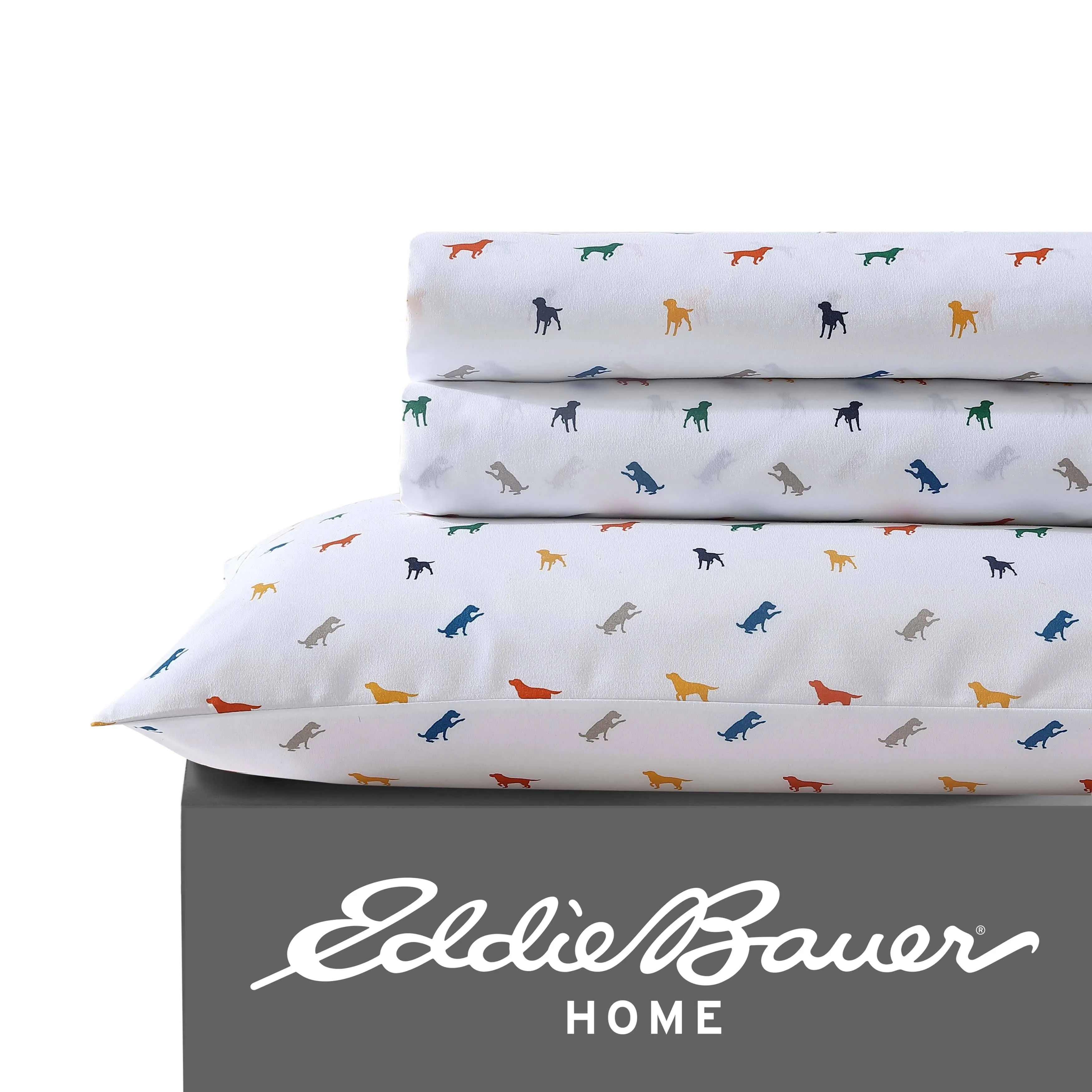 Eddie Bauer Kids - Queen Sheets, Stain Resistant Kids Bedding, Ideal for Toddler Bedding Set (Buddy The Dog White, Queen)