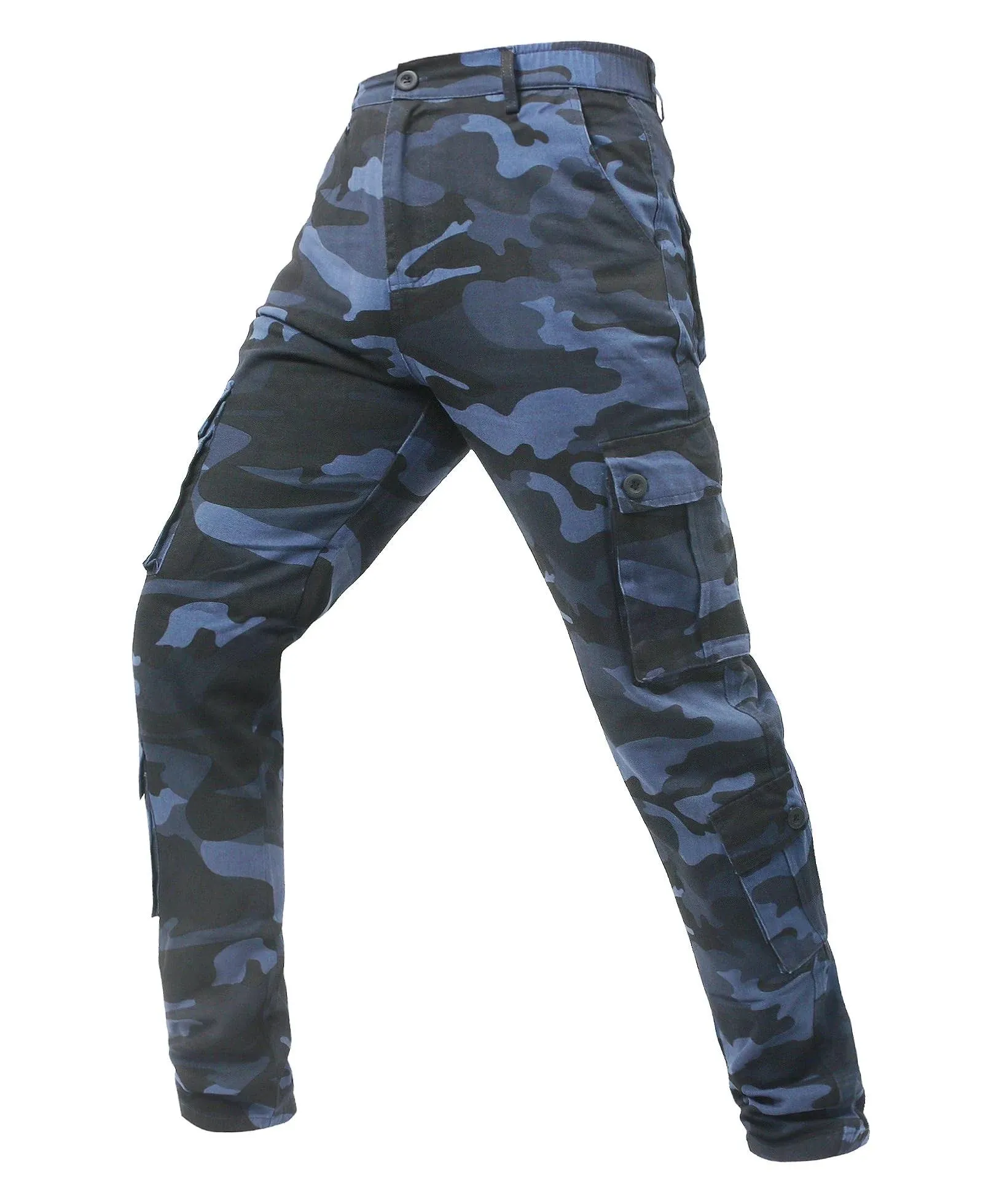 zeetoo Mens Relaxed-Fit Cargo Pants Multi Pocket Military Camo Combat Work Pants