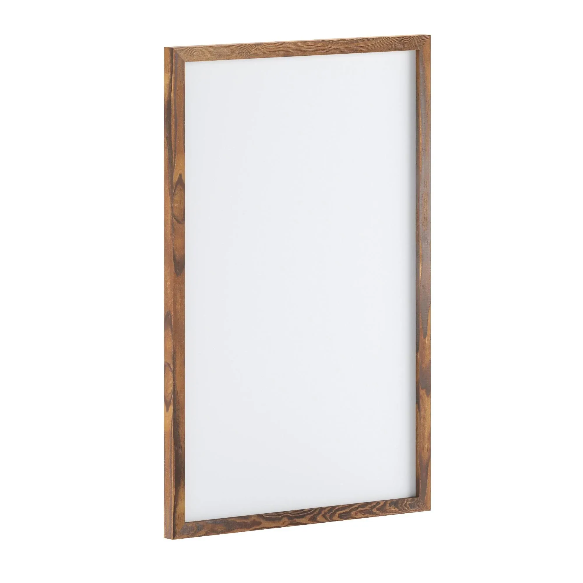 Bristol 24x36 Wall Mount White Board w/ Dry Erase Marker, 4 Magnets, and Eraser, Torched Brown