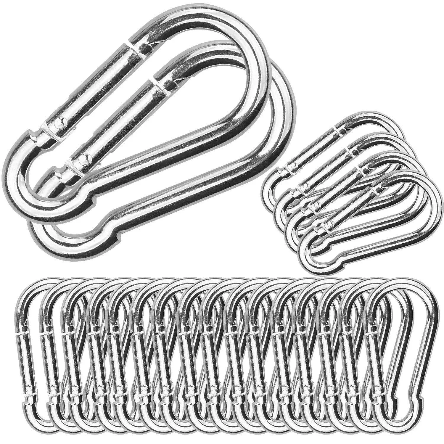 50pack Spring Snap Hook 1.96inch Zincgalvanized Steel Spring Clips 220lbs Load C