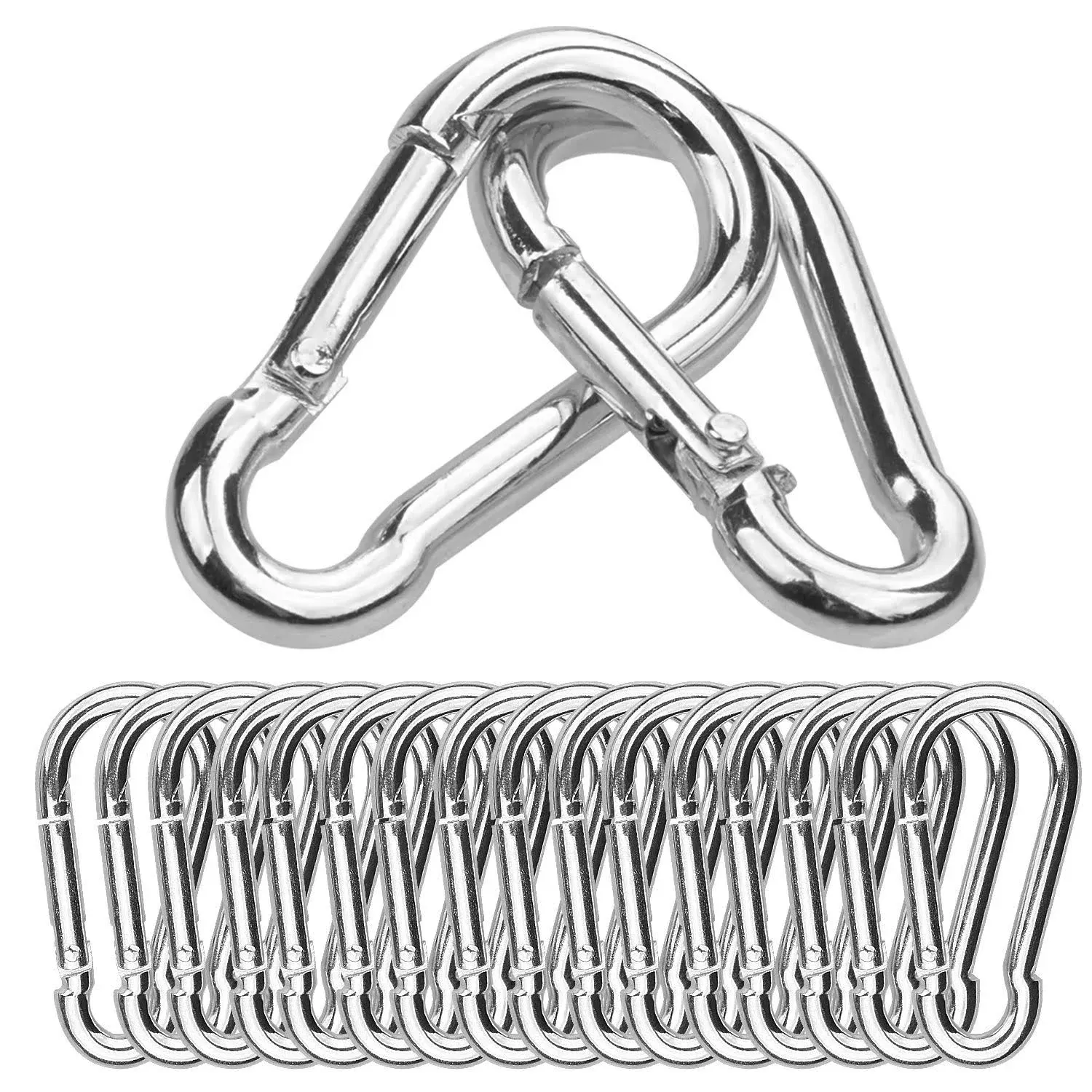 60pack Spring Snap Hook 1.96inch Zincgalvanized Steel Spring Clips 220lbs Load C