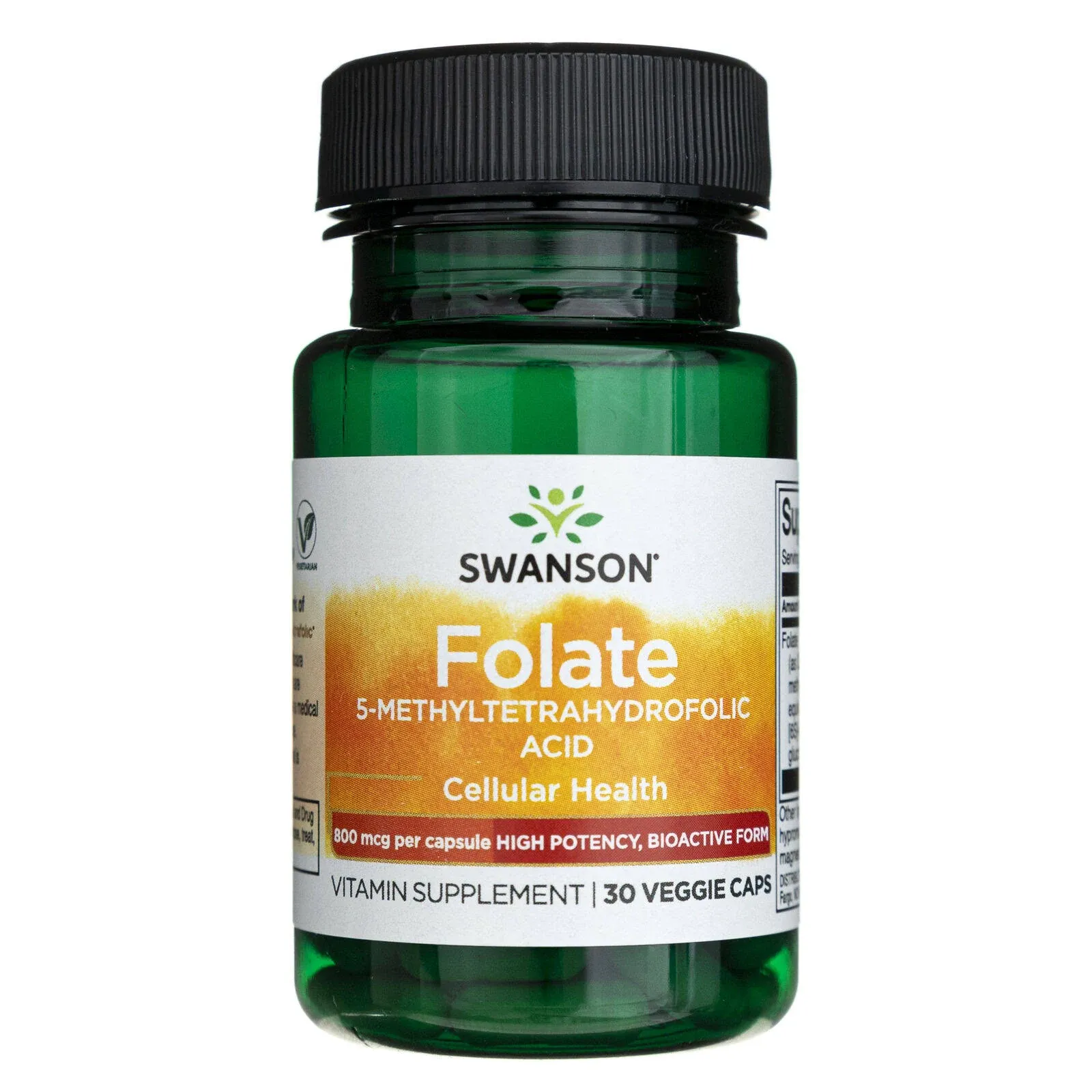 Swanson Folate 5-Methyltetrahydrofolic Acid 800 mcg 30 Capsules