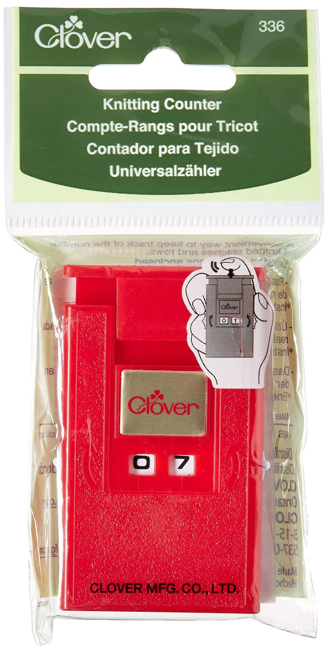 Clover 336 Knitting Counter Kacha-Kacha, 3.42 x 8.5500000000000007 x 15.03 cm