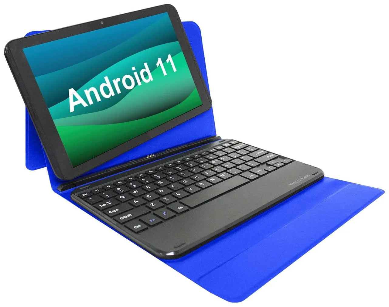 Visual Land Prestige Elite 10QH 10.1" HD IPS Android 11 Quad-Core Tablet, 32GB Storage, 2GB RAM, with Keyboard Case - Blue