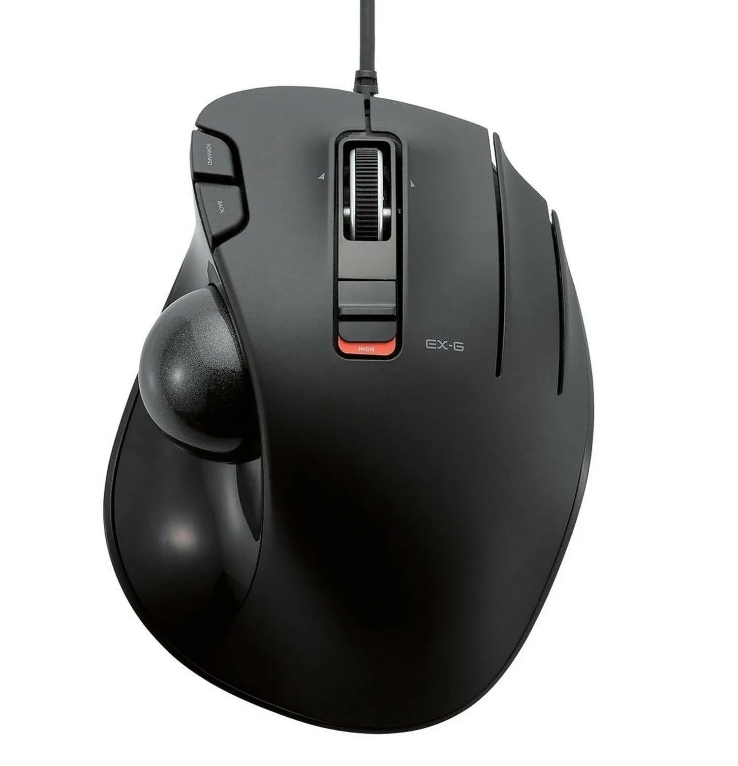 ELECOM EX-G Trackball Mouse, Wired, Thumb Control, Sculpted Ergonomic Design, 6-Button Function with Smooth Tracking, Ergonomic Design, Optical Gaming Sensor, Windows11, macOS (M-XT3URBK)