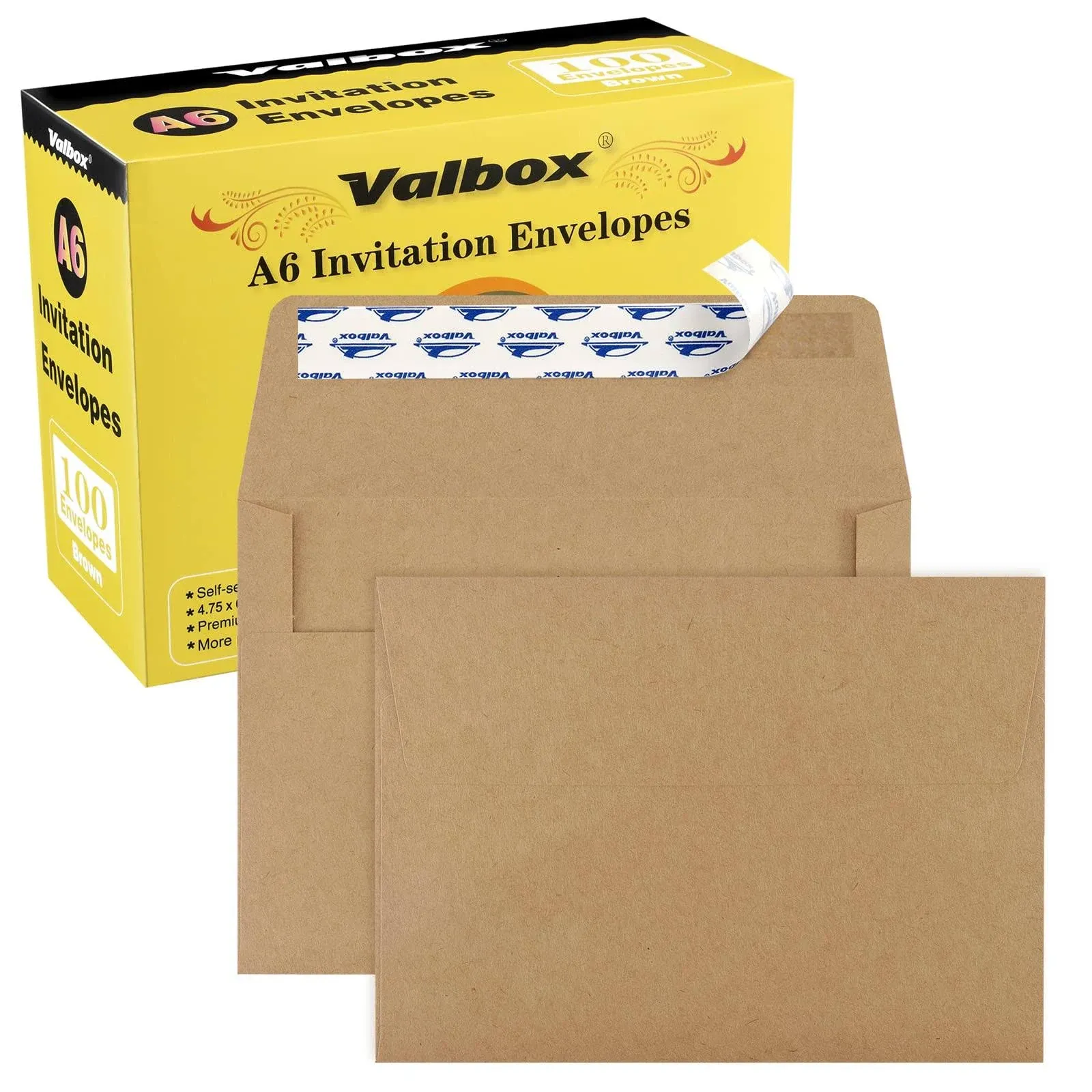 ValBox A1 Brown Self Seal Envelopes - 100 Qty