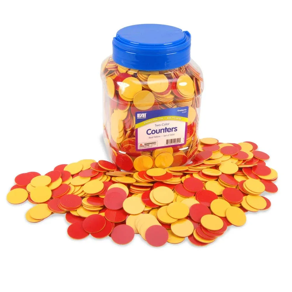 EAI Education Two-Color Counters Red Yellow Set of 1000