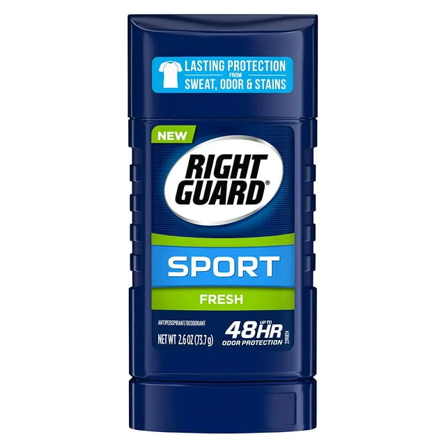 Right Guard Sport Antiperspirant Deodorant Invisible Solid Stick, Fresh, 2.6 Ounce (Pack of 6)